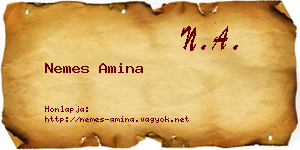Nemes Amina névjegykártya